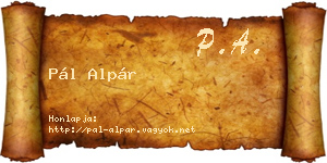 Pál Alpár névjegykártya